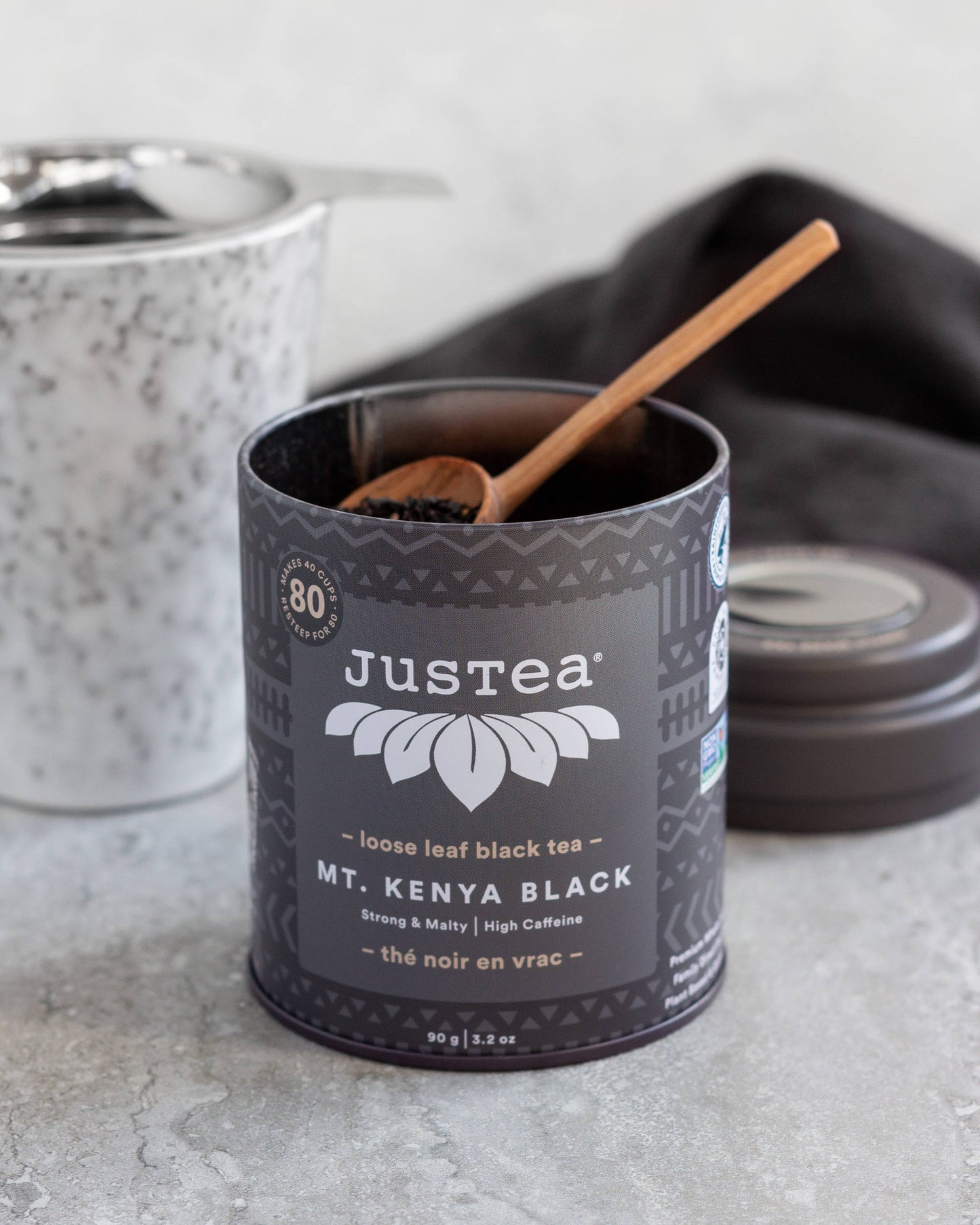 I. Mt. Kenya Black Tin & Spoon - Organic, Fair-Trade Black Tea