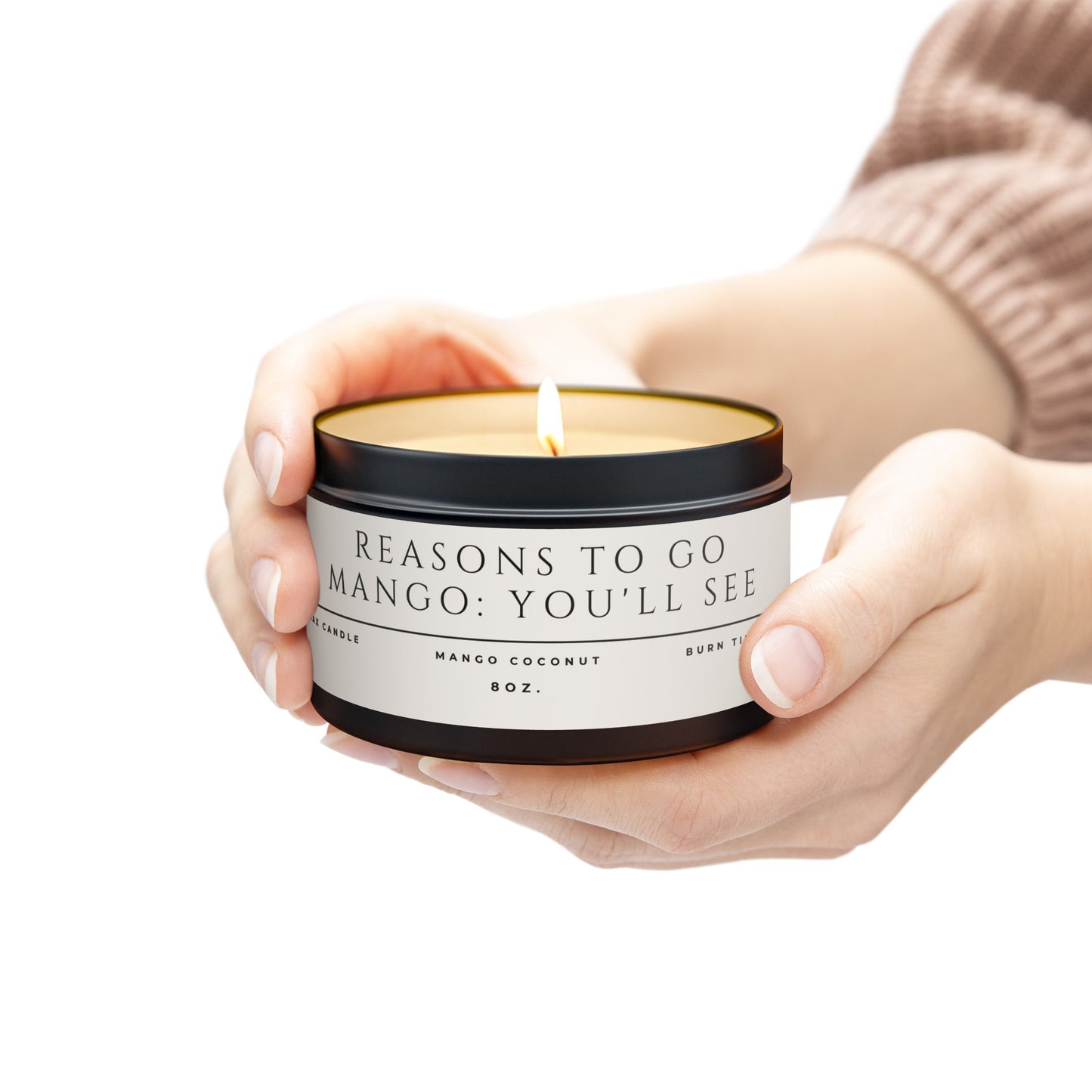"Reasons to go Mango: You'll see" Candle