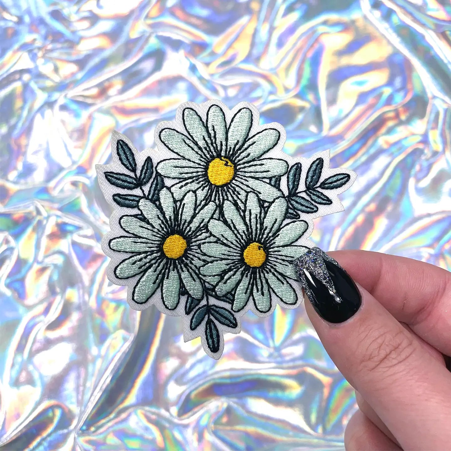 Daisy Flower Bunch Patch Iron-On