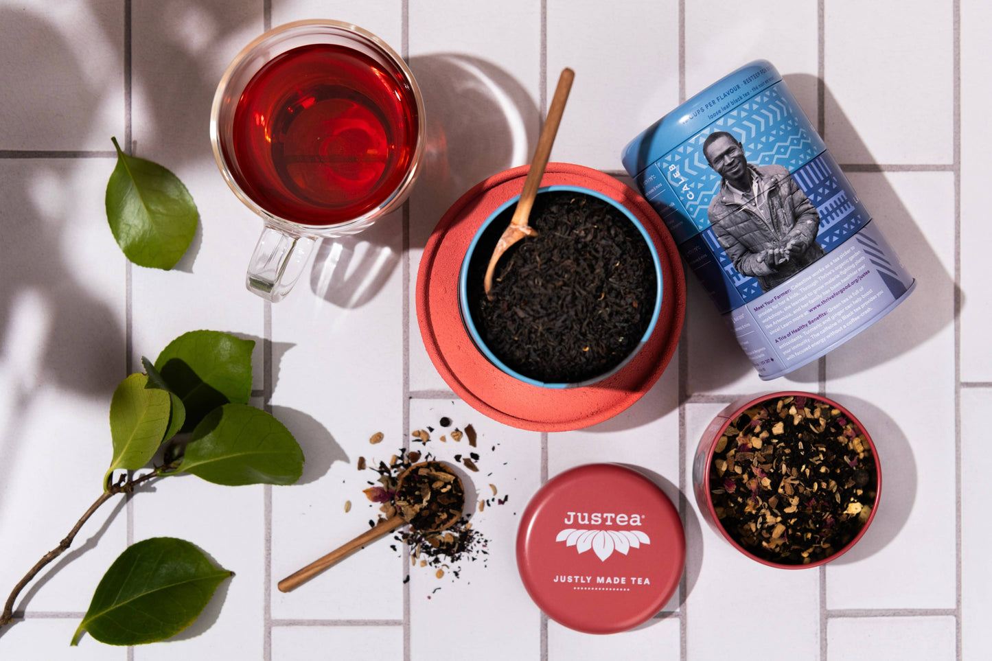 J. Black Tea Trio Tin & Spoon - Organic, Fair-Trade Tea Gift