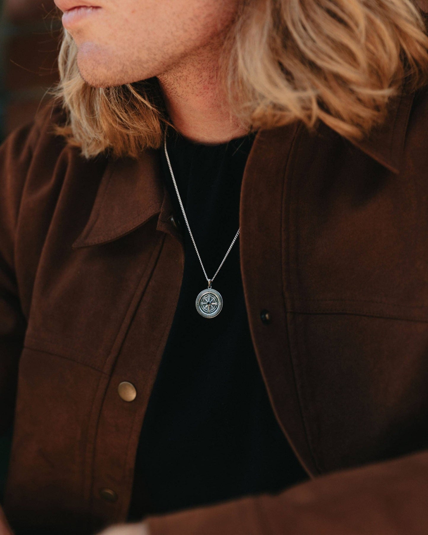 Z: Compass Pendant - Sterling Silver