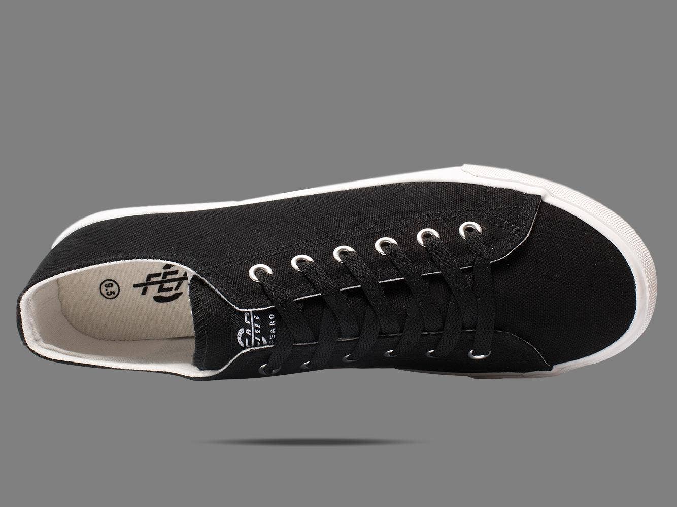 Fear0 - Unisex Black Casual Skateboard Canvas Shoes