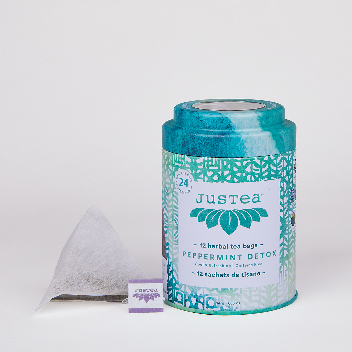 Peppermint Detox Tea Bag Tin - Organic Fair-Trade Herbal Tea