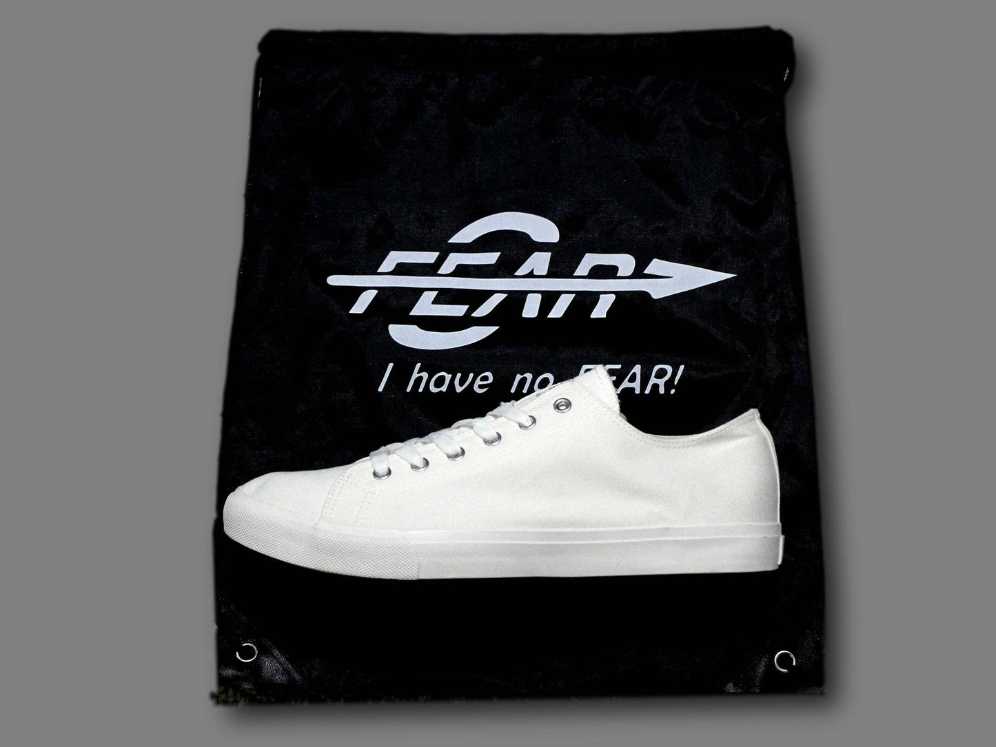 Fear0 - Unisex All White Casual Skateboard Canvas Shoes