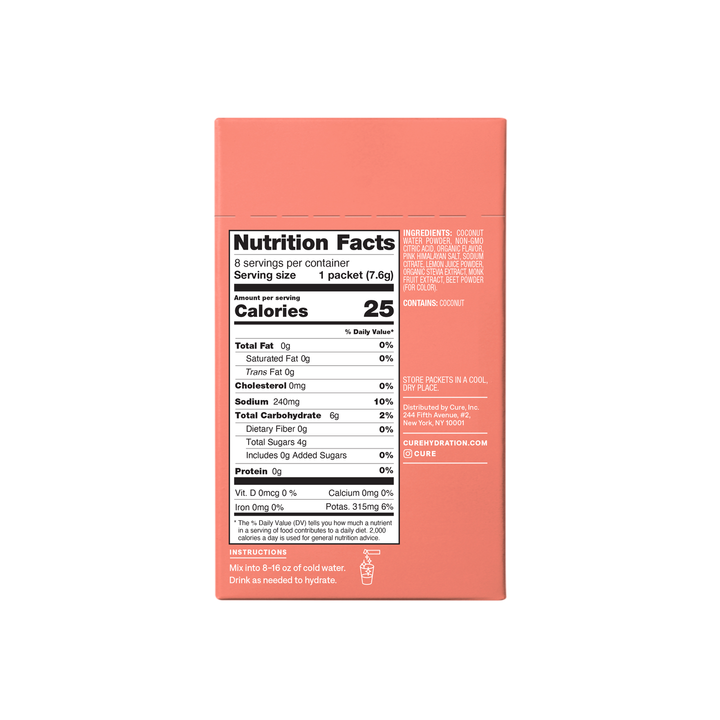 Hydrating Electrolyte Drink Mix Strawberry Kiwi 8ct