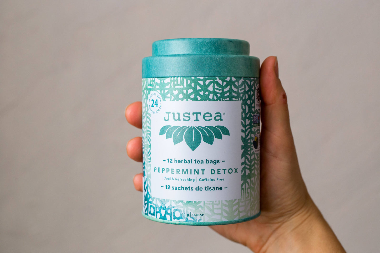 Peppermint Detox Tea Bag Tin - Organic Fair-Trade Herbal Tea
