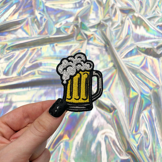 Beer Mug Embroidered Patch Iron-On