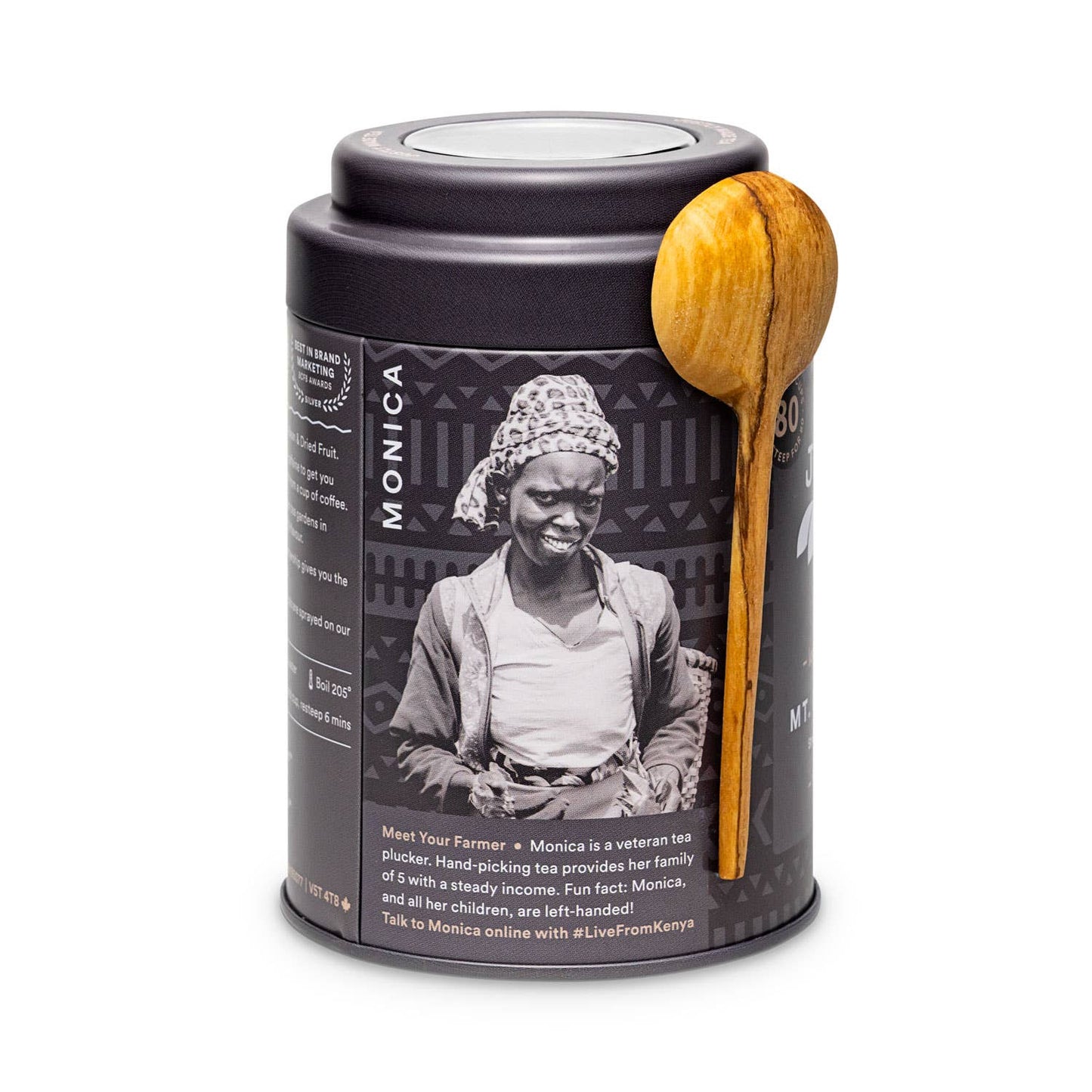 Mt. Kenya Black Tin & Spoon - Organic, Fair-Trade Black Tea